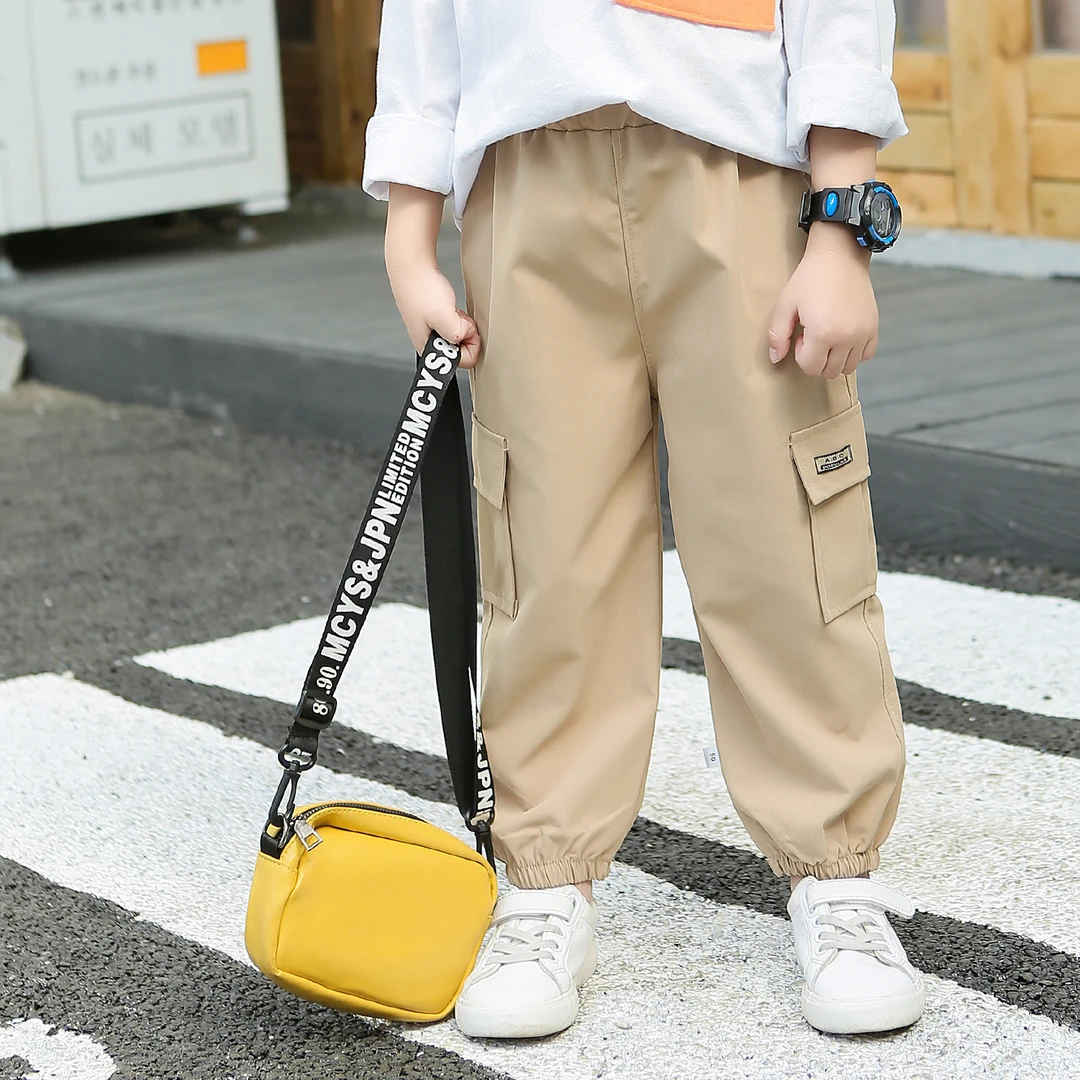 夏季MW凉爽外穿男女童休闲裤儿童工装裤中小童休闲裤防蚊长裤