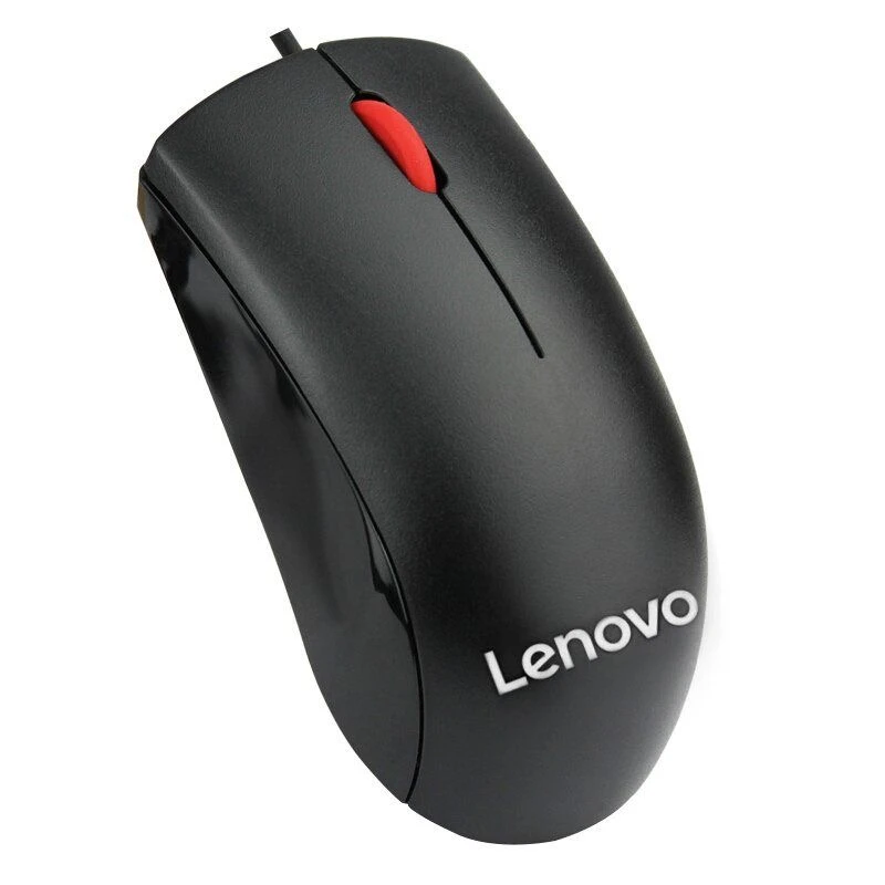 9新 Lenovo/联想 联想牌 有线鼠标黑色通用线长1.8米 USB接口大小