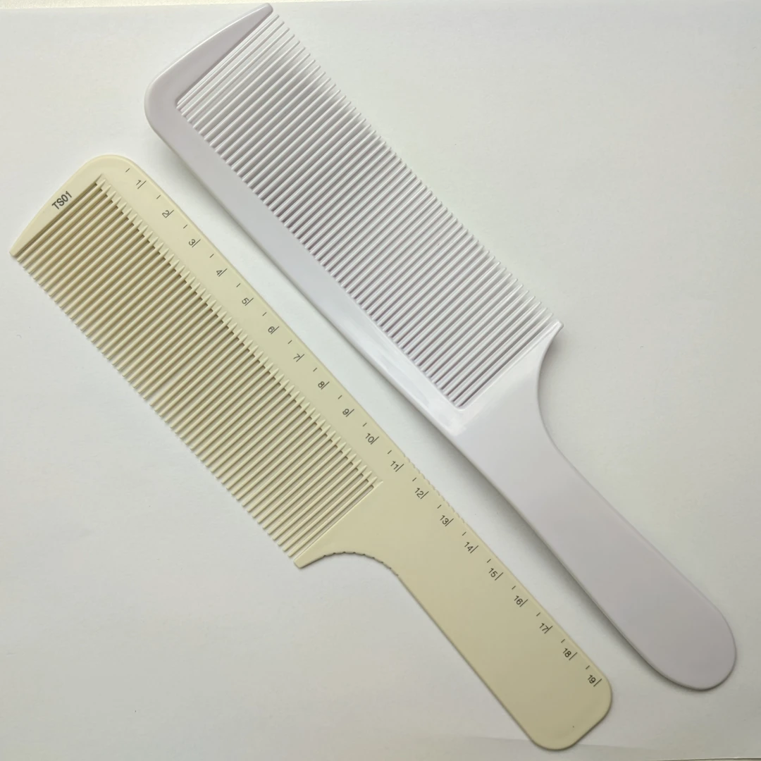 2把超薄偏硬带刻度梳子 发廊/理发店发型师专用细齿密齿剪发梳子