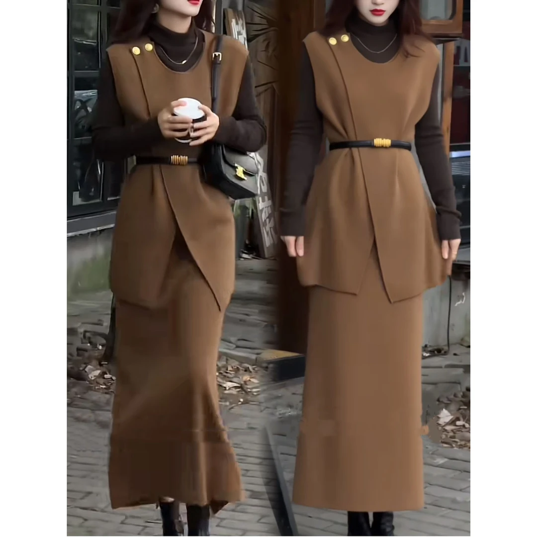 2024秋冬法式软糯显瘦高级感三件套6358