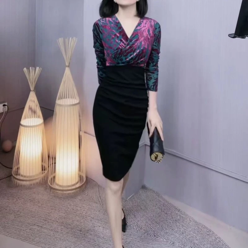 【新款上新】气质显瘦女人味连衣裙Q19655显高洋气收腰显高轻奢