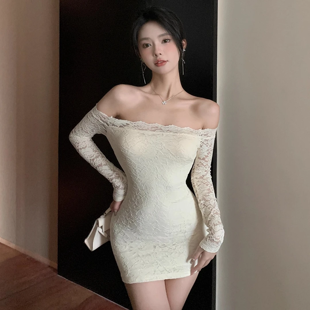 法式名媛小个子辣妹修身连衣裙2025秋冬打底紧身长袖内搭包臀短裙