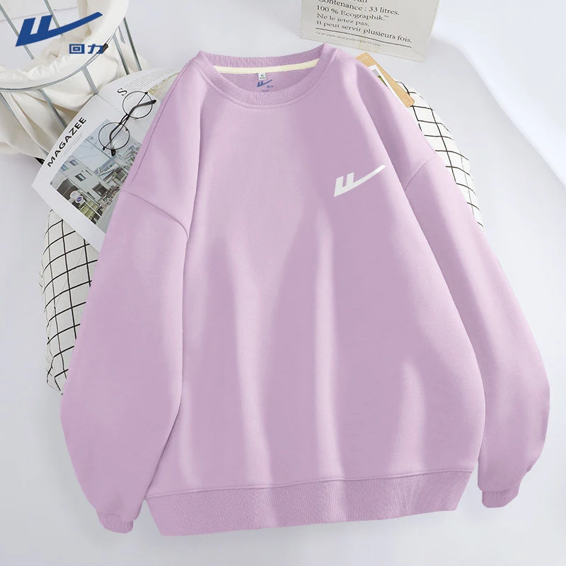 回力圆领卫衣女春秋薄款2025新款洋气衣服女装宽松慵懒秋季上衣女