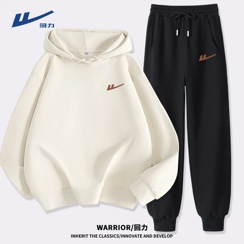 回力秋季情侣休闲运动2025新款两件套户外显瘦卫衣卫裤一整套