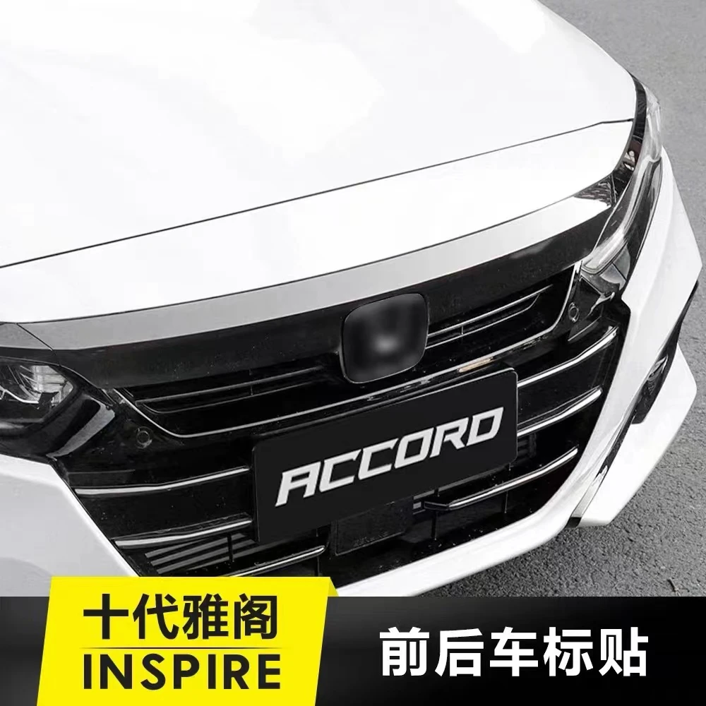 适用于本田18-22款雅阁英仕派前后车标贴黑武士装饰个性改装车用
