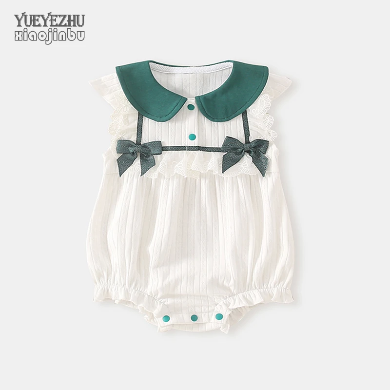 夏季婴儿衣服薄款包屁衣女宝宝背心连体衣夏装洋气满月新生儿外出