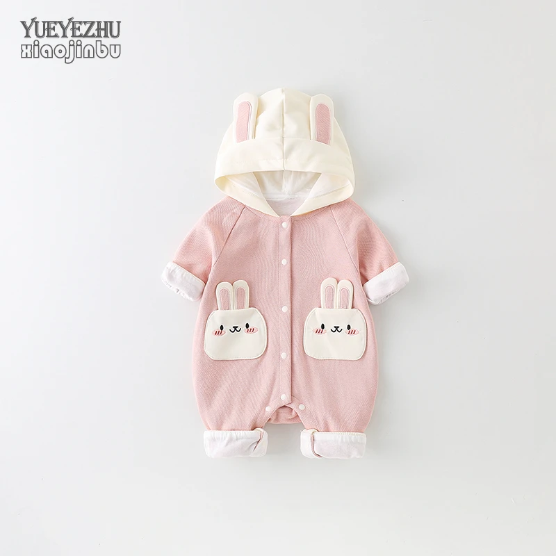 超萌婴儿春装卡通连帽外套男女宝宝春秋款连体衣幼儿外出卡通可爱