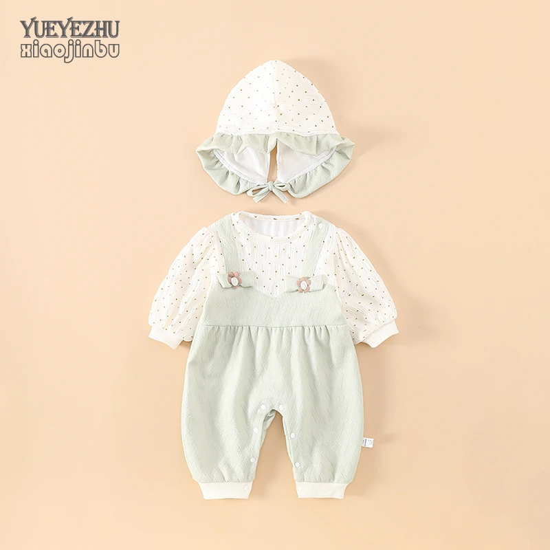 新生婴儿衣服秋季套装女宝宝秋装一岁连体衣公主洋气小清新哈衣秋