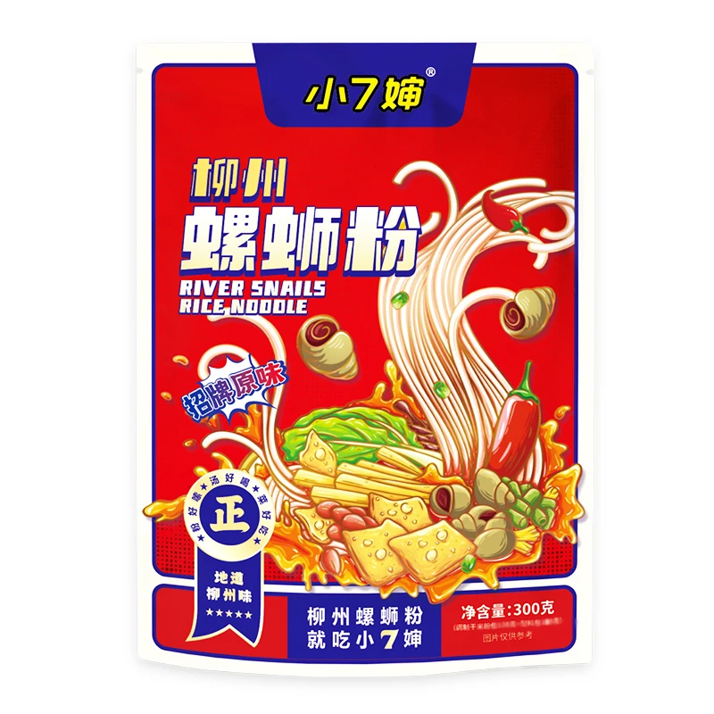 【实体店同款】小七婶柳州螺蛳粉300g*7袋正宗广西地道小7婶螺丝粉