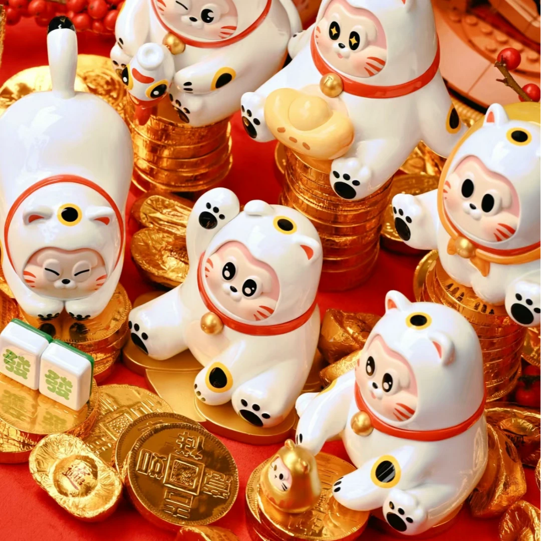 【拆盒】THE SLLO招财猫系列盲盒潮玩