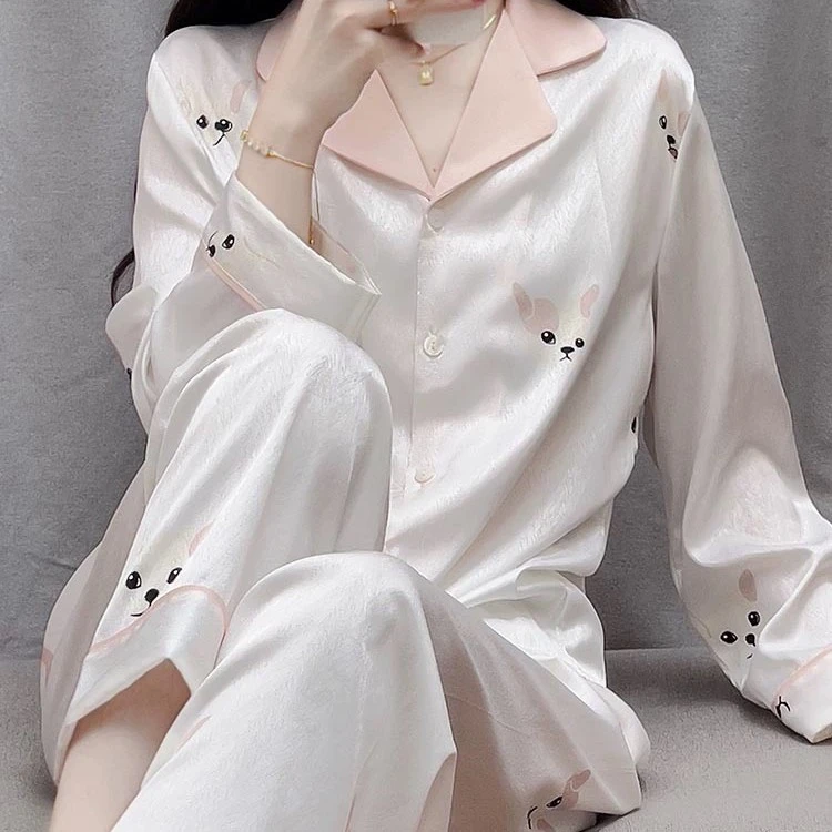 【法斗】时尚休闲高定睡衣女款长袖套装家居服