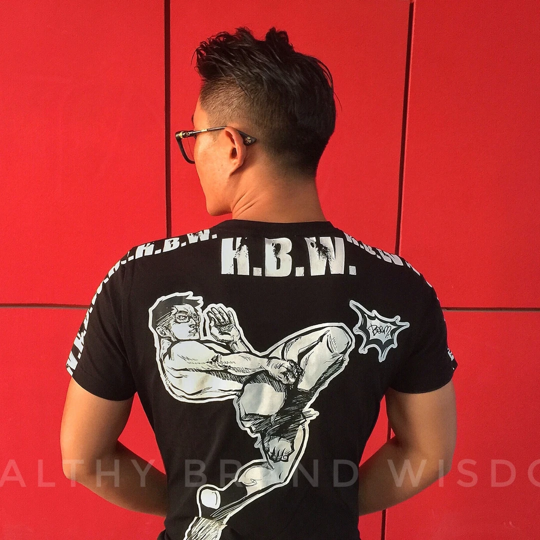HBW欧式泰拳短袖男运动跑步拜师短袖