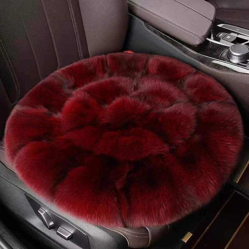 狐狸毛汽车坐垫抗寒保暖车垫狐狸头沙发椅子垫多用途隔凉冬季毛垫