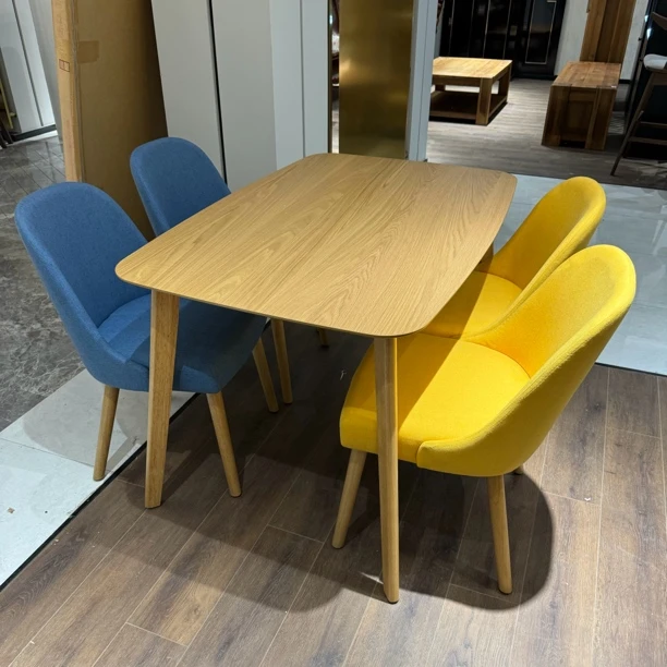 原木色软包餐椅2把装餐厅餐厅餐桌配套餐椅