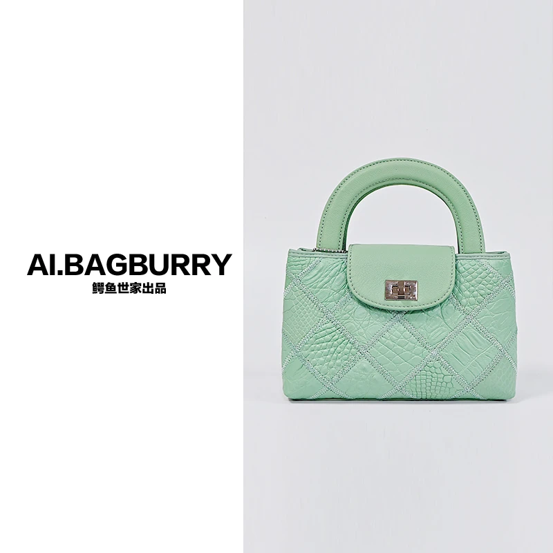AI.BAGBURRY2024小香款精雕细刻鳄鱼皮真皮女包 轻奢女士包