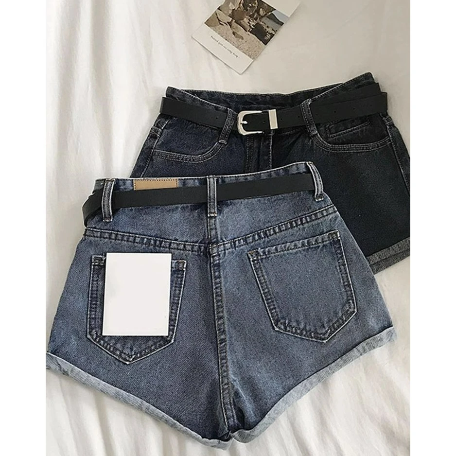 高腰卷边牛仔短裤女夏季薄款裤子ins高街潮超短裤网红炸街a字热裤