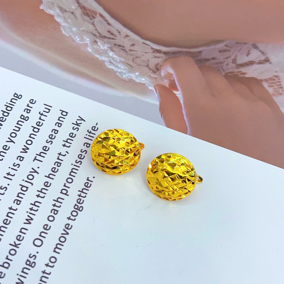 铜合金耳饰 阿热发新款时尚耳饰 不会容易掉色金色黄色精美百搭..