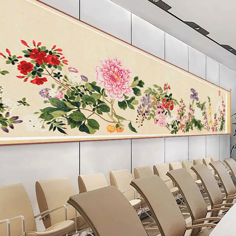 万有同春图十字绣2023新款小幅客厅大气古风字画花卉手工自己线绣
