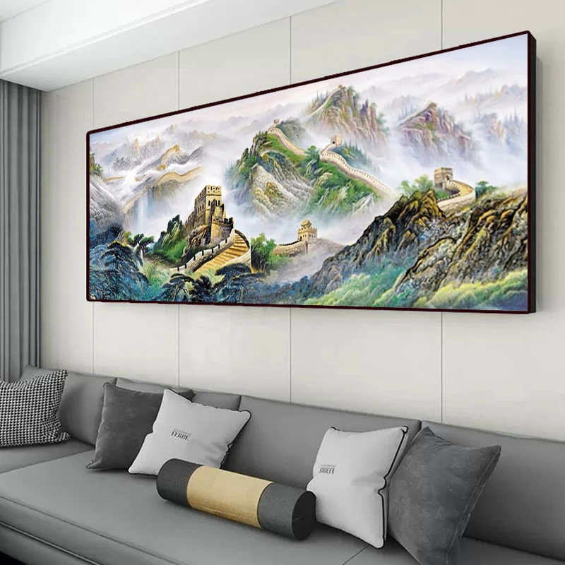 万里长城十字绣2023新款龙抬头风景山水画适合客厅书房办公室山水