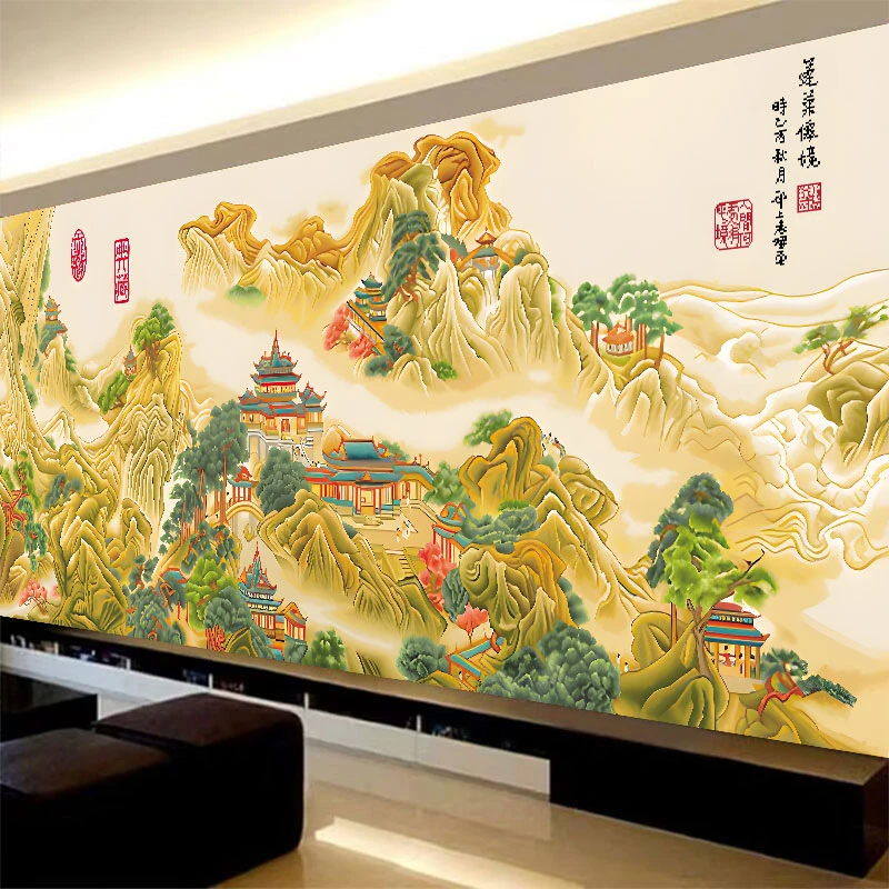 清代画家袁耀蓬莱仙境十字绣2023新款线绣风景名画大幅客厅自己绣