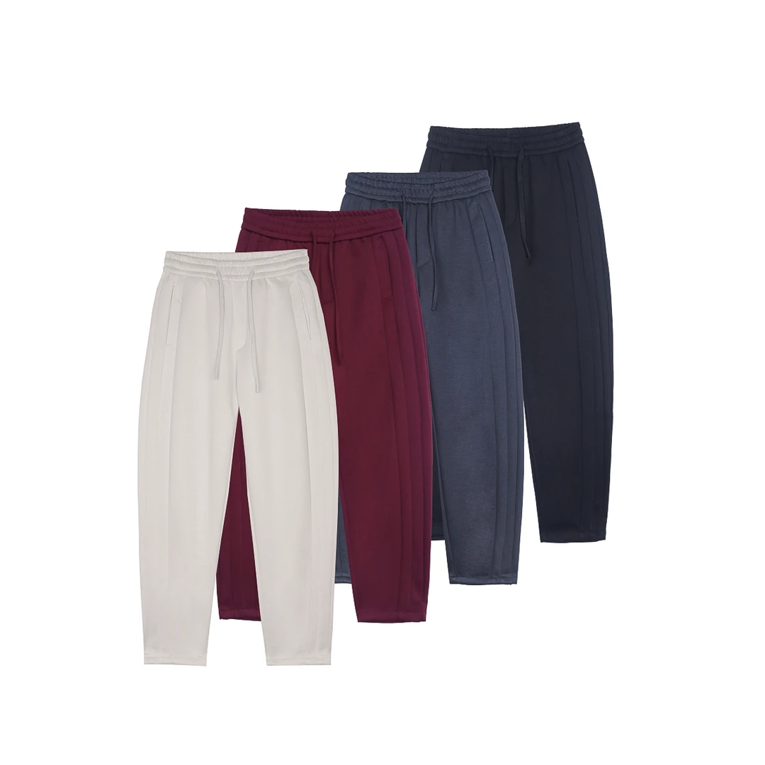 【现货+运费险】重磅加厚加绒设计感纯色直筒百搭休闲弯刀裤Q006-11