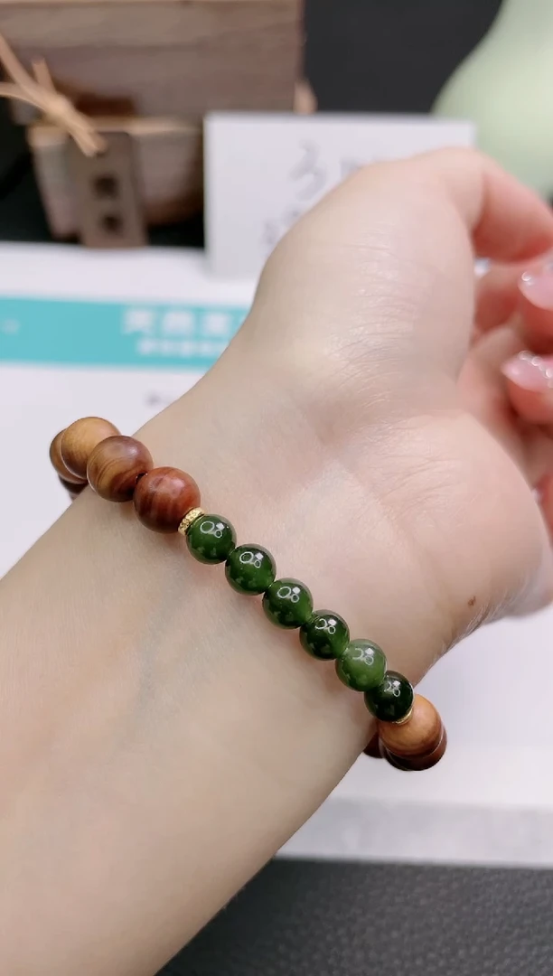 【闪购商品】和田玉手串银S925镶嵌12