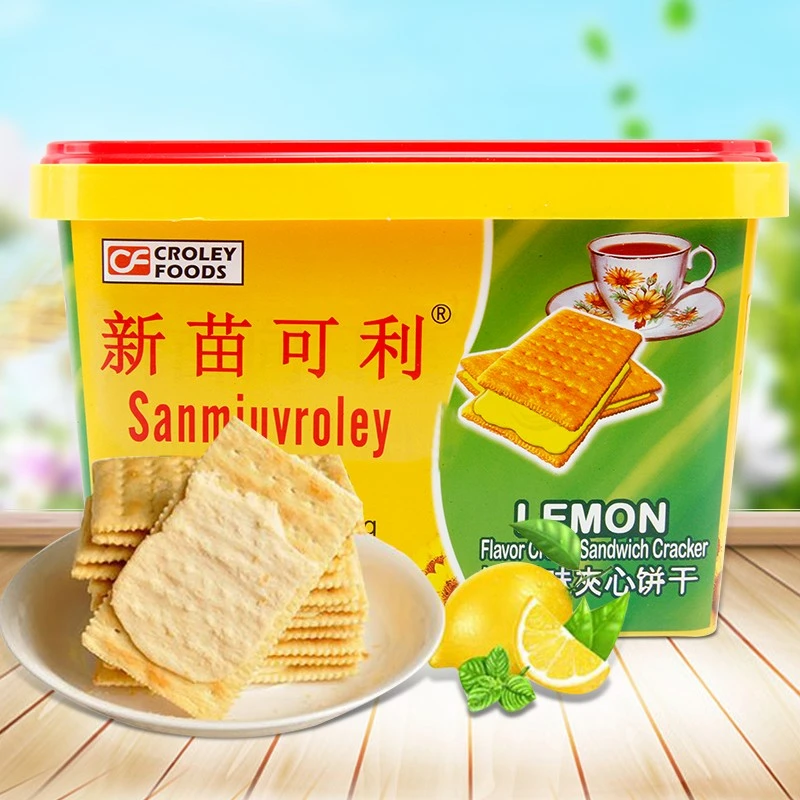 菲律宾进口食品新苗可利柠檬味夹心饼干800g礼盒装休闲解馋零食