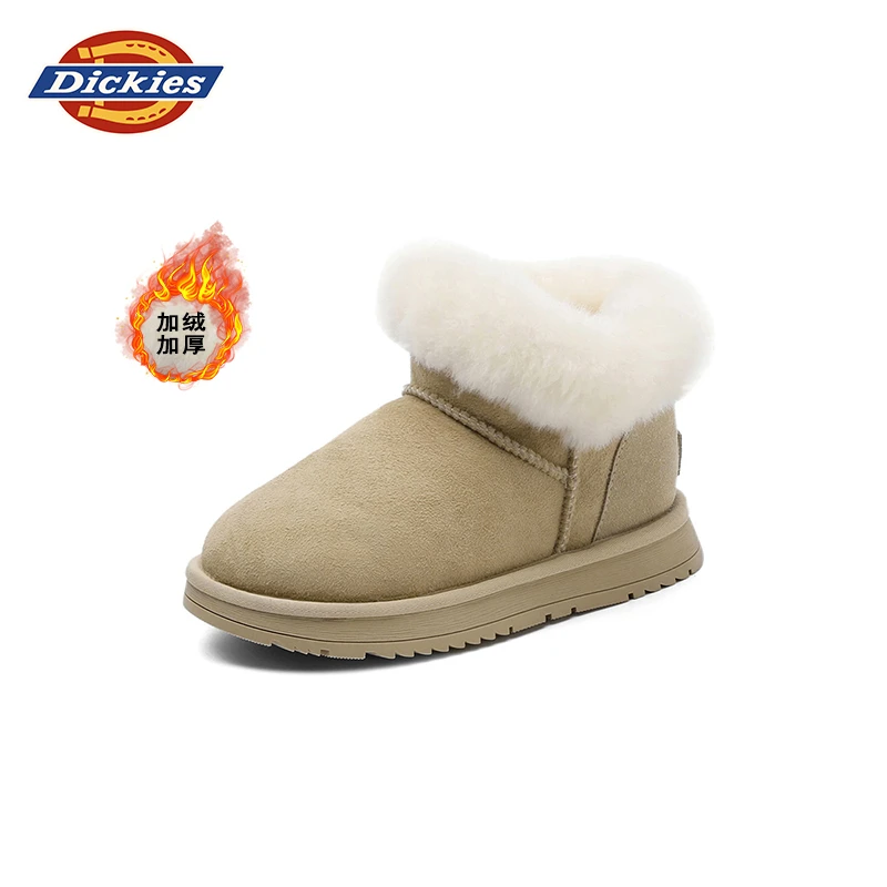 Dickies二棉童鞋雪地靴2025秋冬款厚底毛毛短靴中筒棉鞋中大童鞋