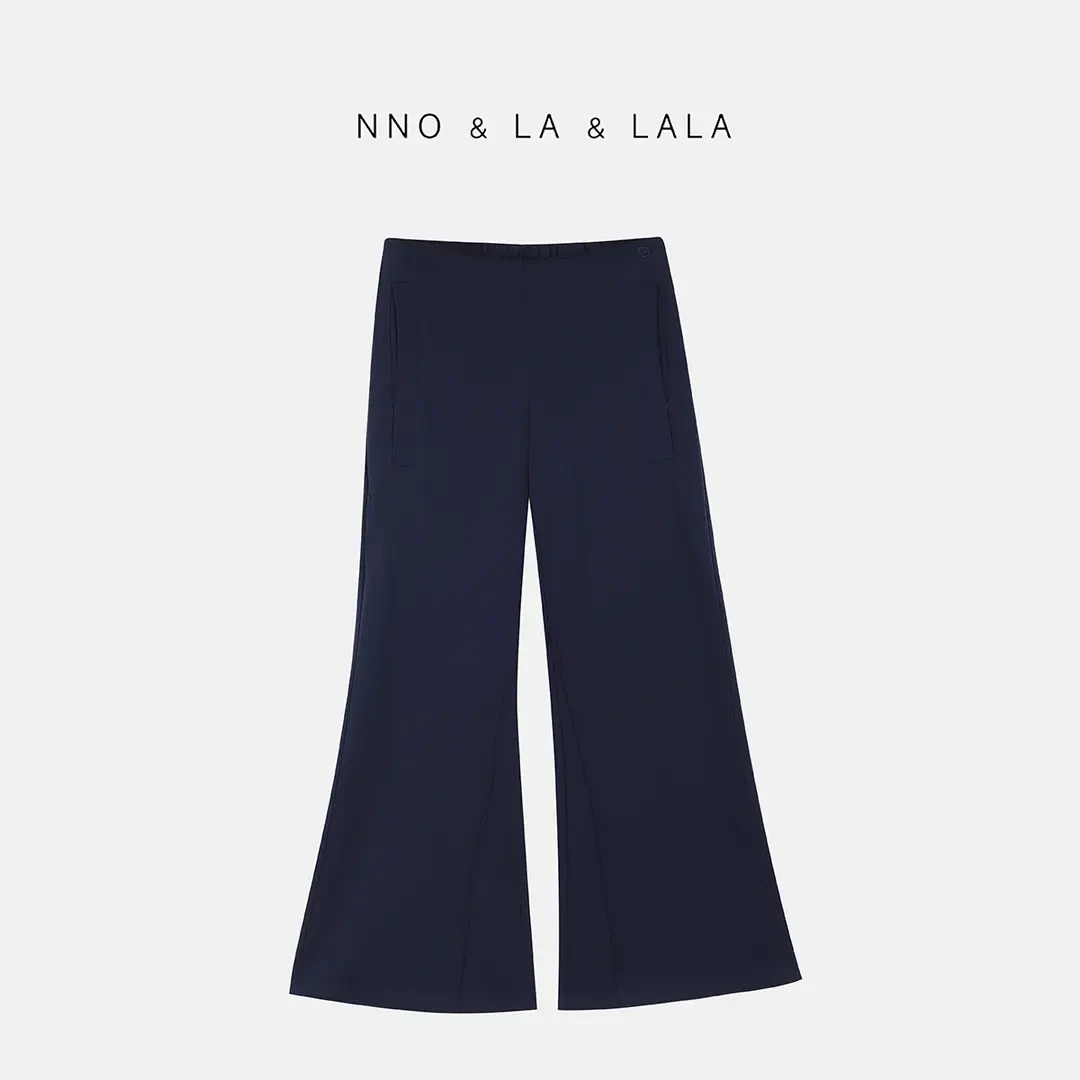 LA 蓝色 立裁微喇 休闲裤26355