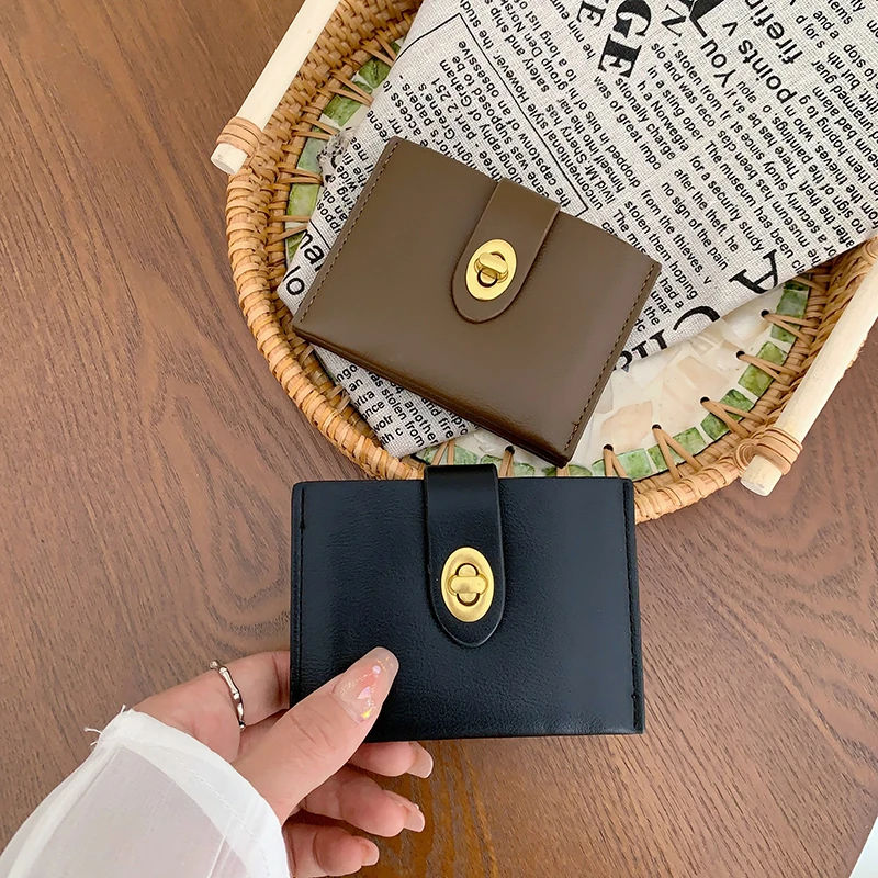 日韩小钱包女短款新款纯色简约薄款高档学生ins多卡位薄款钱夹女