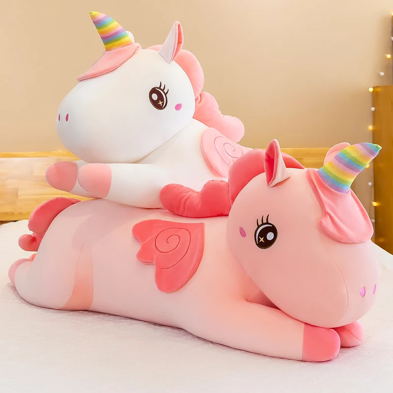 大号可爱独角兽长条抱枕毛绒玩具趴睡靠枕玩偶夹腿公仔女生日礼物