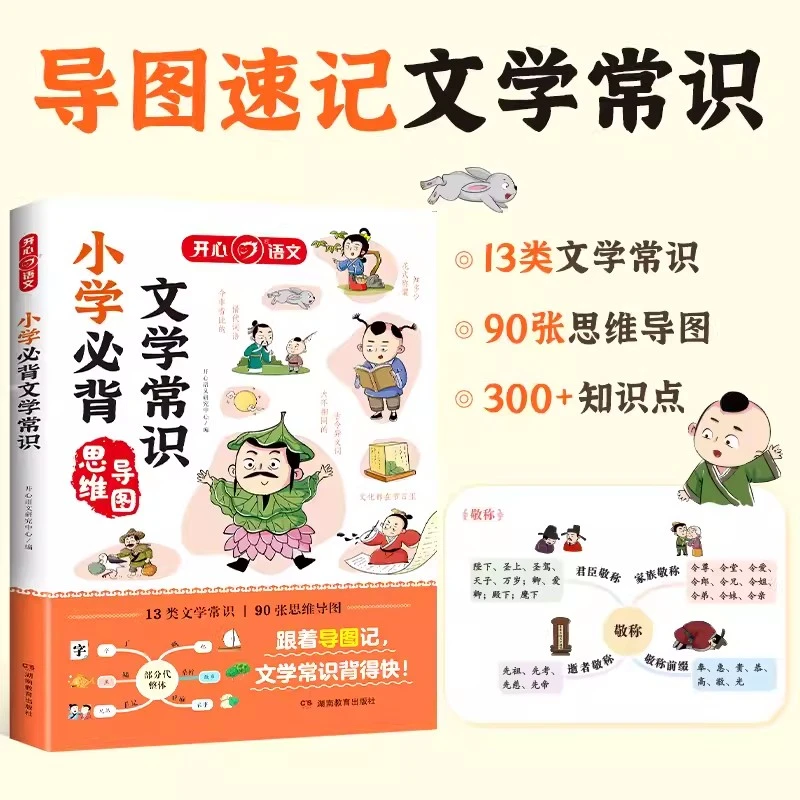 小学生初中必背文学常识语文知识大全 跟着导图记文学常识背得快