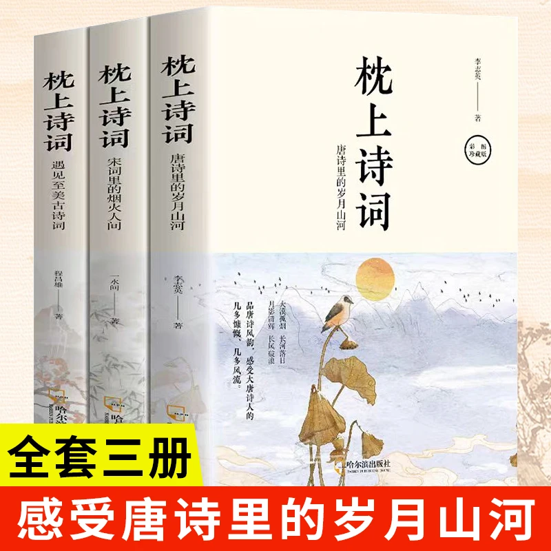 枕上诗词 全三册飞花令里读诗词古诗词大全中国诗词唐诗宋词鉴赏