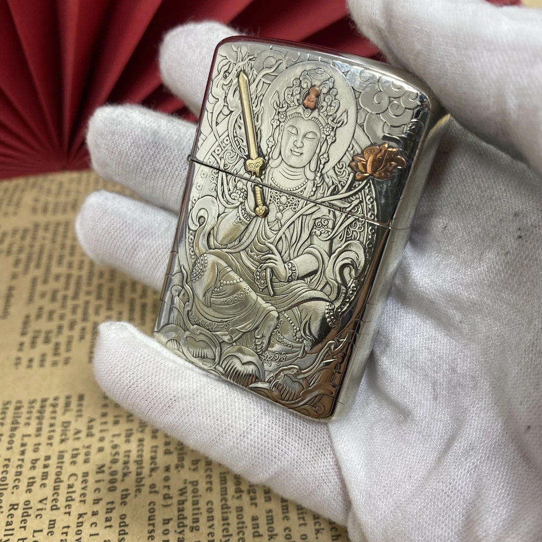 ZORRO佐罗二代白铜盔甲镶嵌虚空臧寅虎煤油打火机浮雕升级新款