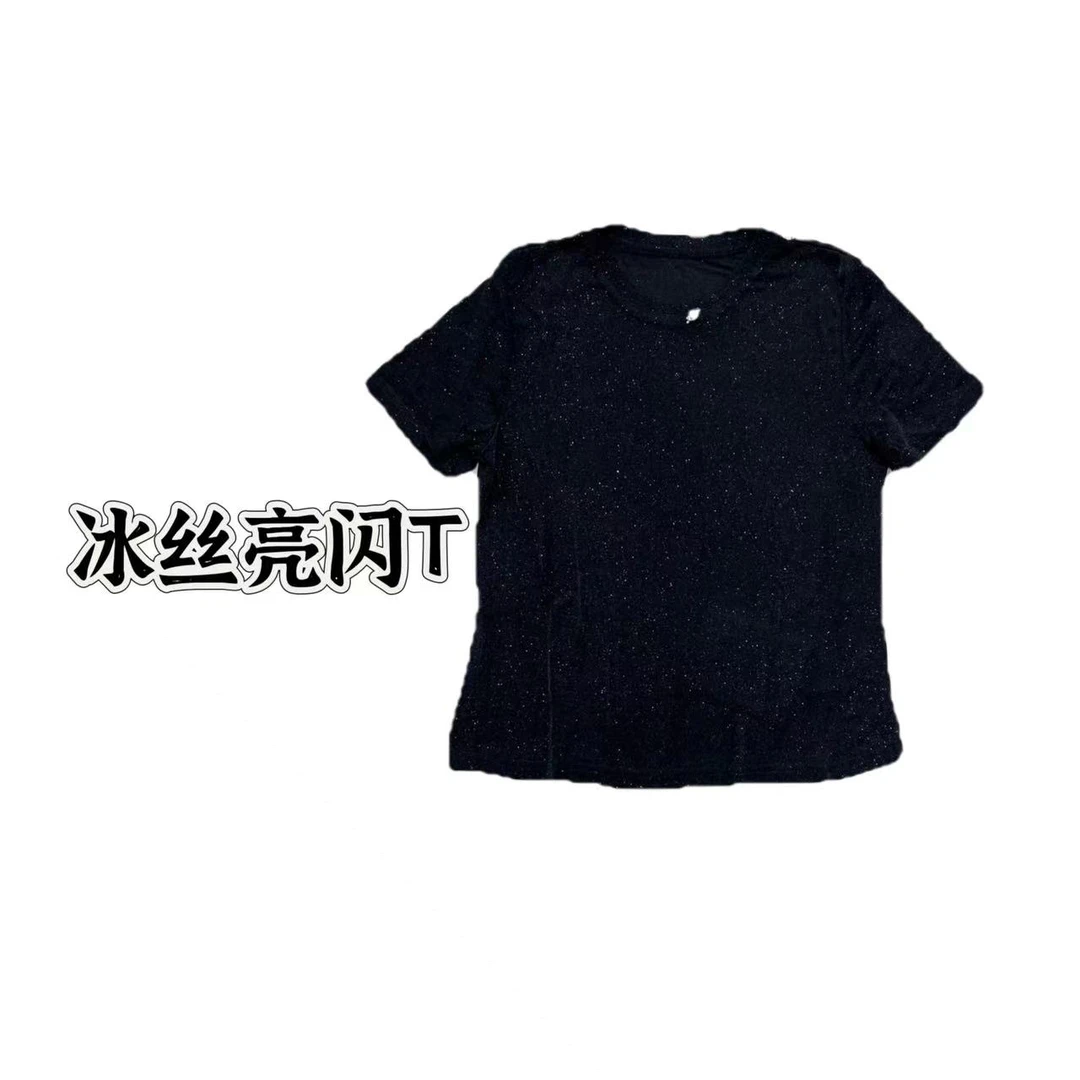 欧货新款冰丝莫代尔简约纯色圆领百搭舒适夏季女款宽松短袖