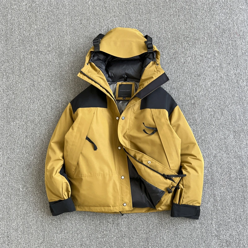 情侣款户外防风雪加厚保暖机能羽绒服外套休闲连帽连帽秋冬外套