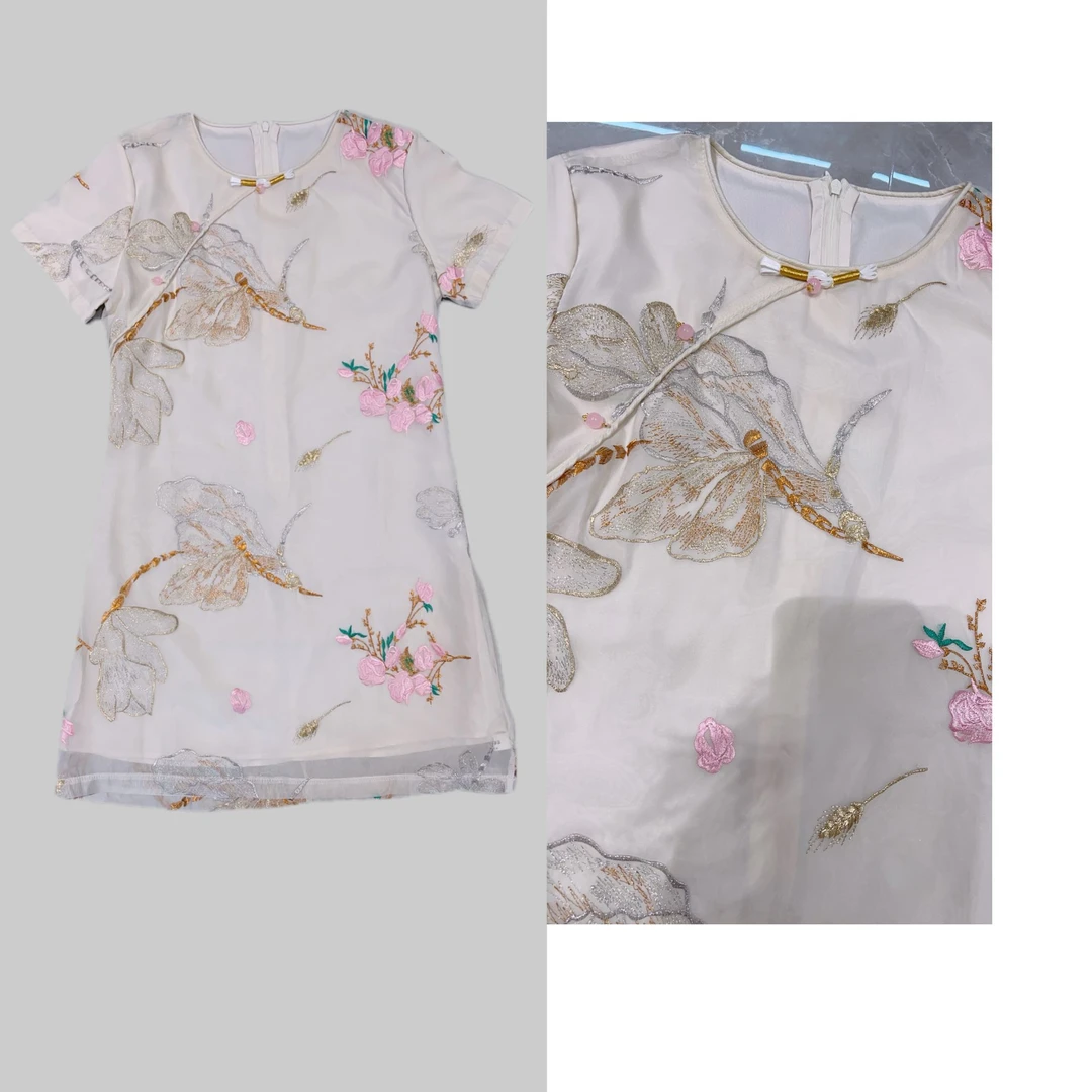 SS.studio/双双.“世外桃源”新中式国风重工设计旗袍式显瘦连衣裙