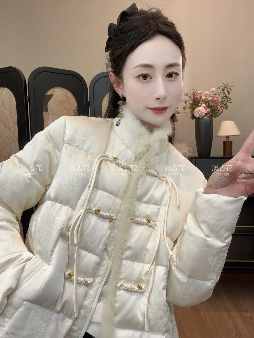 【七夜雪】新中式羽绒服外套女手工盘扣保暖冬季时尚百搭