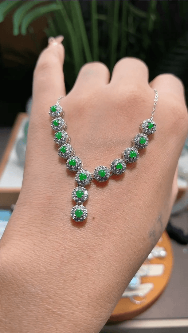 【闪购商品】翡翠项链银S925镶嵌花**主.