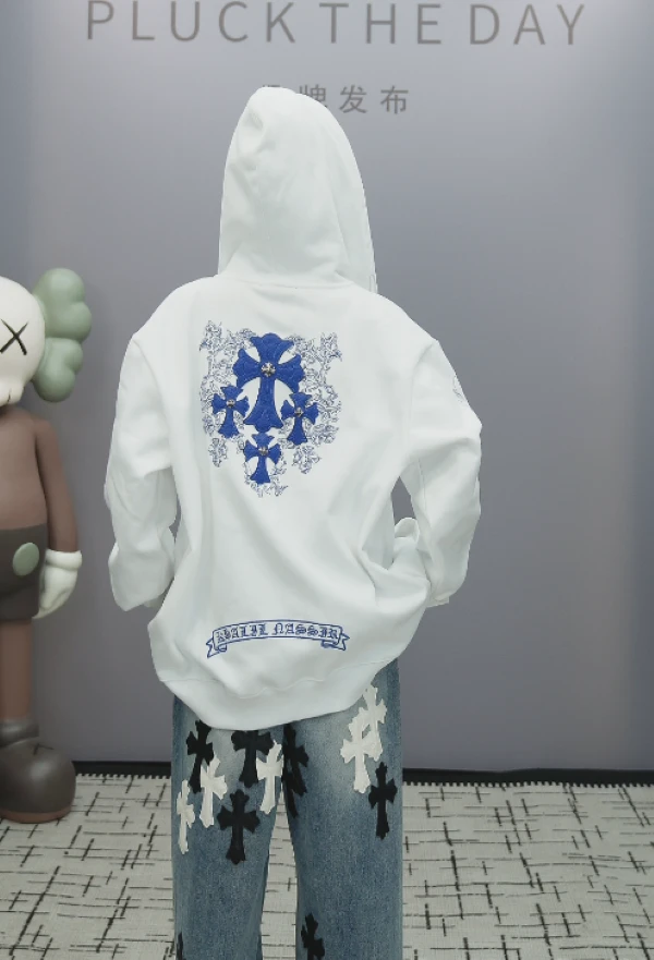 贴皮绣轻奢连帽卫衣男女2219