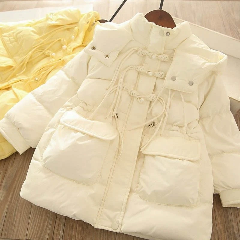 女童羽绒服冬装外套2023新款洋气儿童冬季羽绒服女大童秋冬款