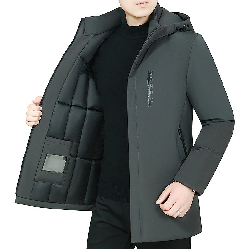 清仓处理男士羽绒服男2023新款冬季中长款加厚中老年保棉服