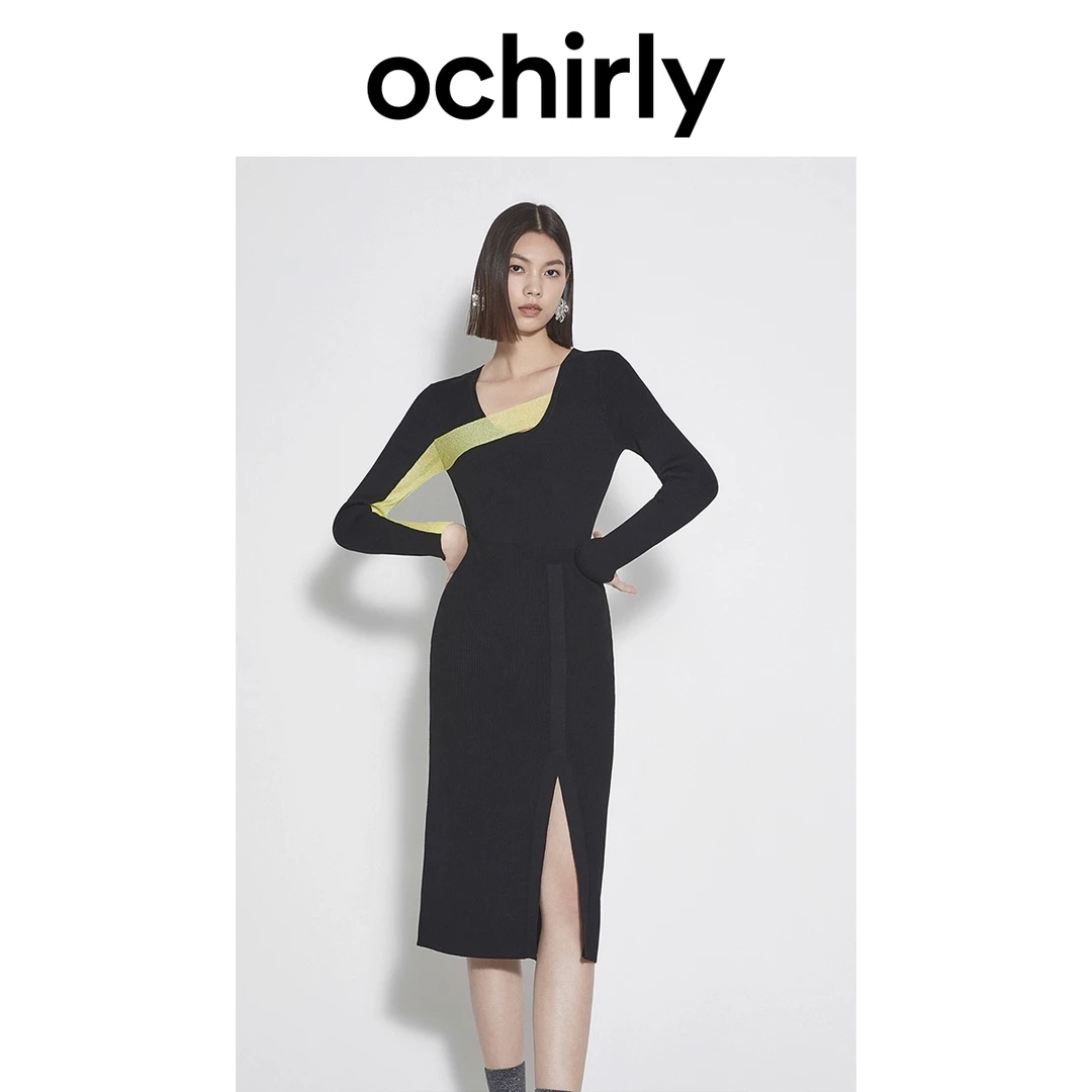 ochirly【提前购】欧时力针织连衣裙秋季千金风1TY108015F