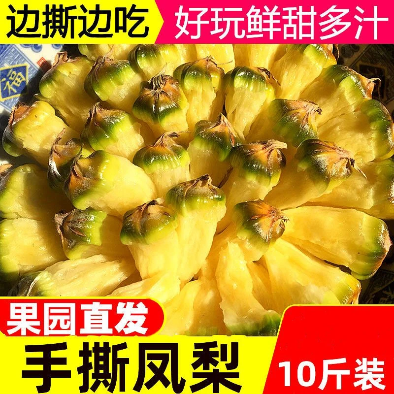 海南金砖凤梨 无眼削皮即食新鲜爆甜8-9斤现摘现发果园直供无去皮