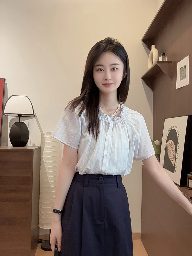 【Niche Young】穿梭 气质夏季小众宽松设计感衬衫 CX10274