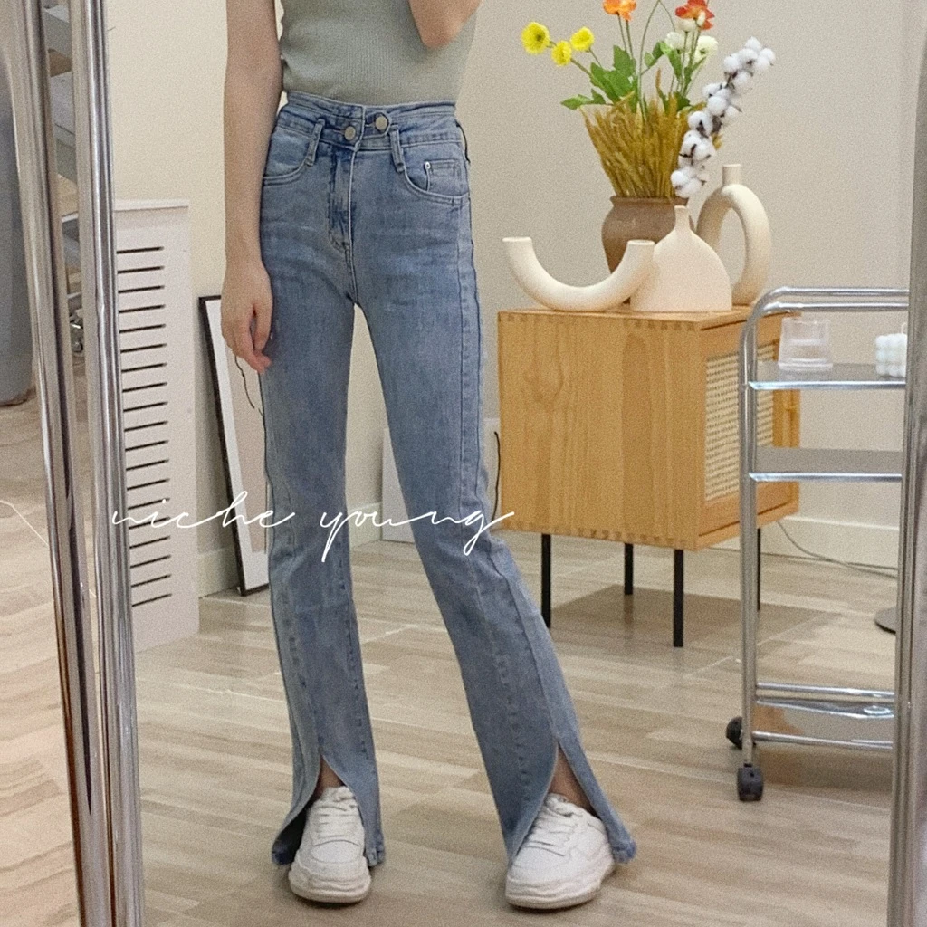 【Niche Young】 悸动开叉牛仔裤 98005