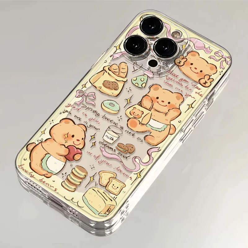 卡通黄油小熊iPhone15手机壳14/13新款12/11苹果OPPO华为VIVO小米