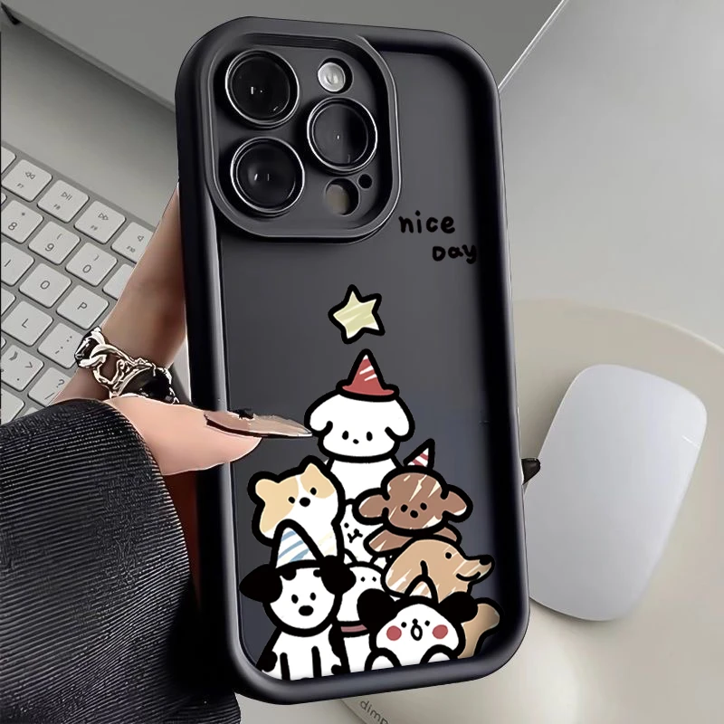 圣诞小狗iPhone15/14手机壳13卡通12/11女XR苹果OPPO华为VIVO小米