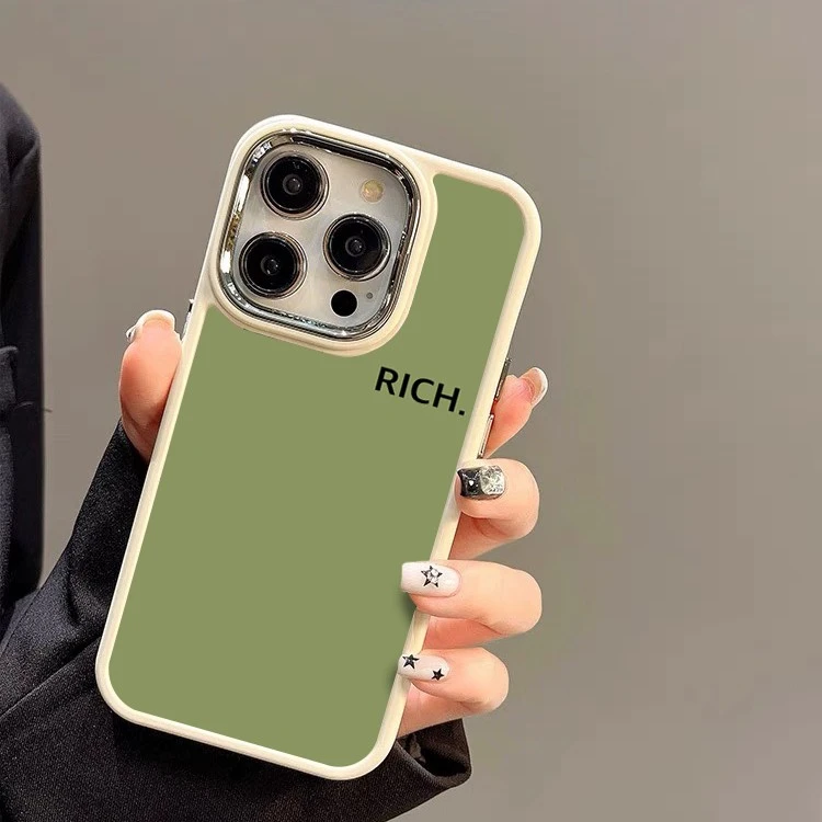 高级感英文Rich苹果14/15promax手机壳iPhone13小众11简约12女xr