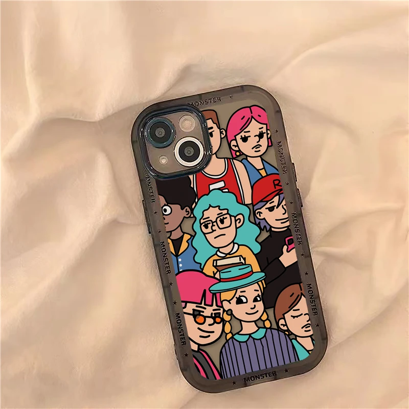 搞怪卡通人群苹果13promax手机壳iPhone13防摔12/11小众xs潮78p